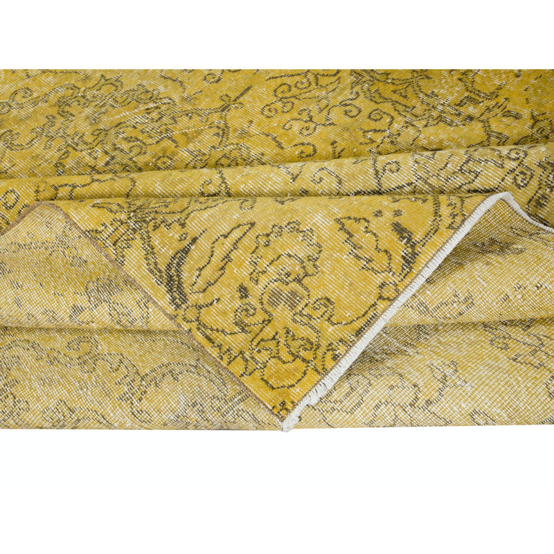 Tapis turc contemporain fait à la main 6,4 x 9,4 pi