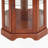 Corner Curio Cabinet With Lights, Tempered Glass Shelves, A Mirrored Back, And A Display Cabinet