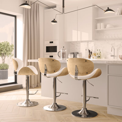 Bentwood Adjustable Swivel Bar Stool 