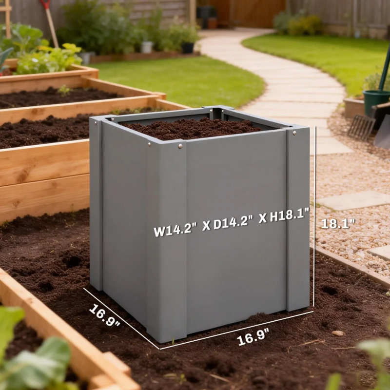 Jardinières en acier durable, conception spacieuse, utilisation extérieure contemporaine