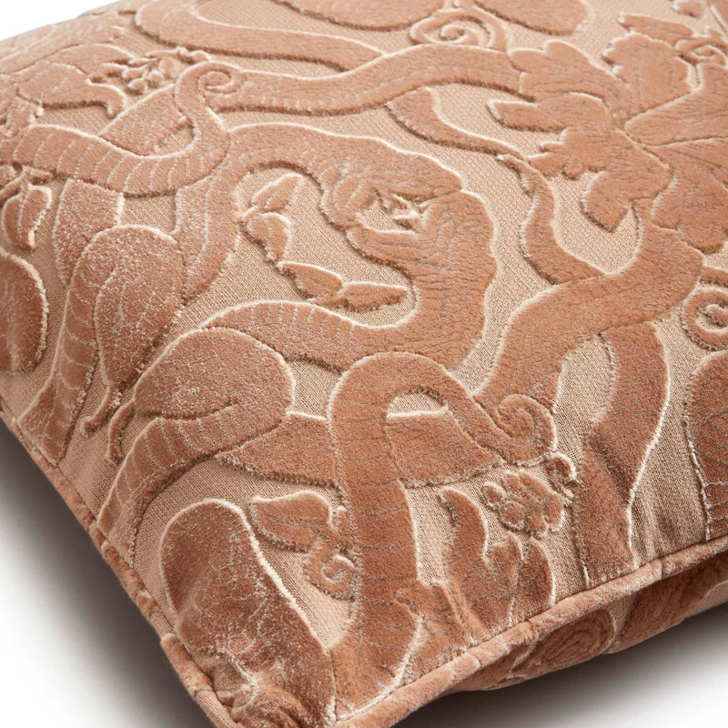 Anaconda Throw Square Pillow Cover & Insert - Dusky Pink