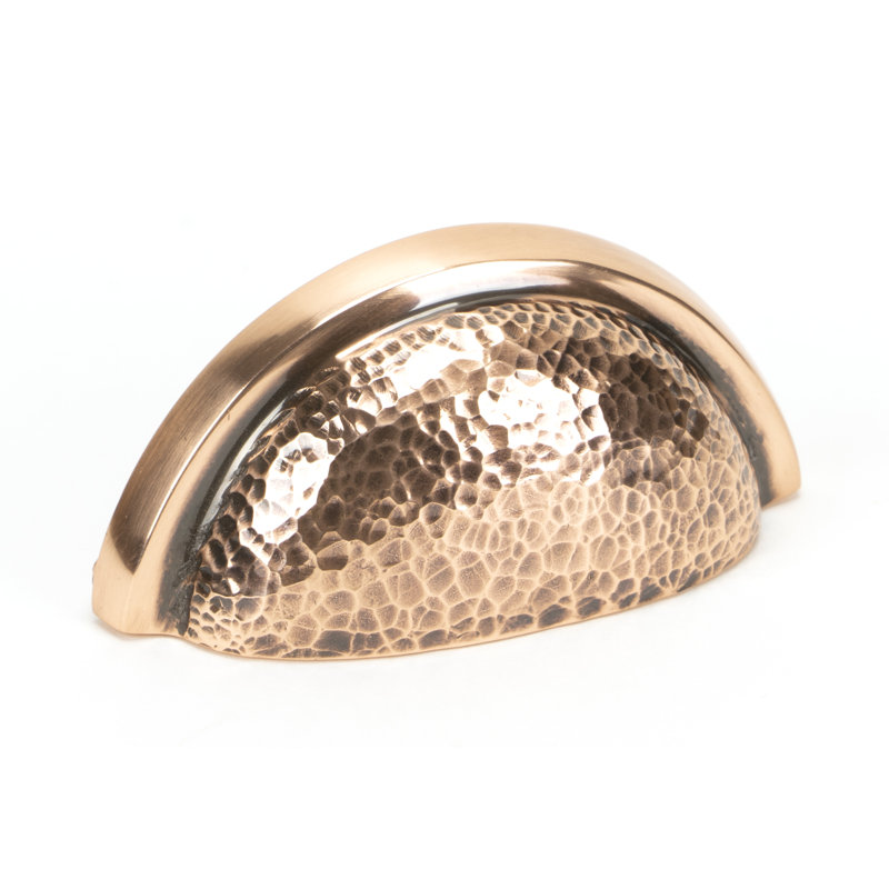 Hammered Regency 7.5 cm centre Cup Handle, Polished Bronze