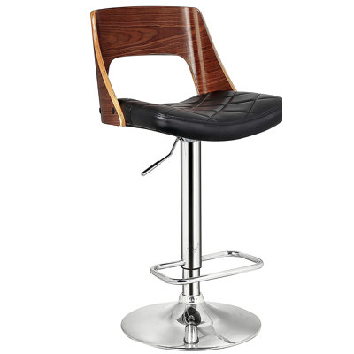 Tabouret de bar pivotant à dossier courbé en bois cintré de style contemporain Bentwood