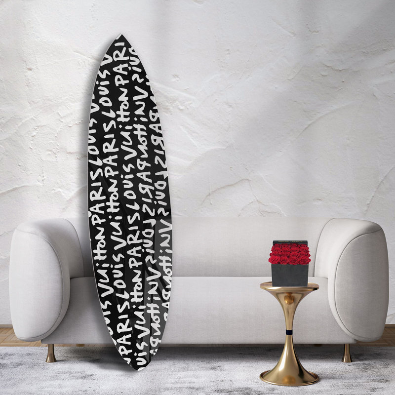 Frenchie Graffiti Decorative Acrylic Surfboard by Oliver Gal
