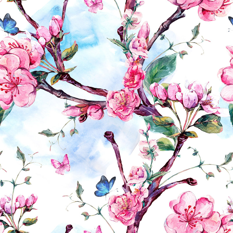 Rouleau de papier peint auto-adhésif Blooming Sakura, L 16,67 po x l 25 po