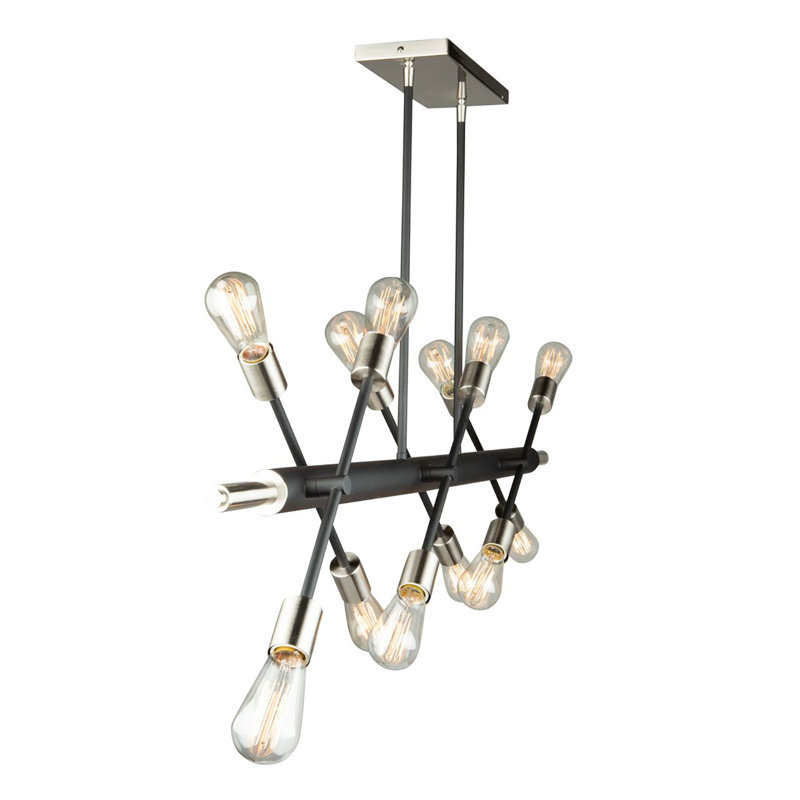 Lustre linéaire pour îlot de cuisine 12 lumières Truro