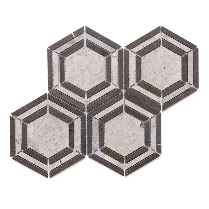 Santorini 12" X 12" Marble Mosaic Wall & Floor Tile, Gray