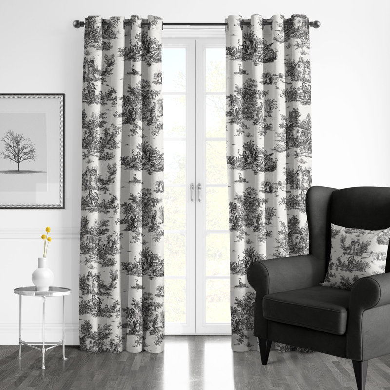 Toile Jardin Du Jouy, Ébène, L 50 po x L 120 po