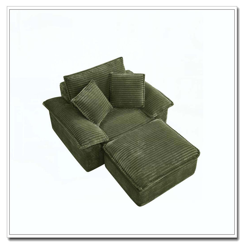 Fauteuil surdimensionné et demi 47 po, Vert