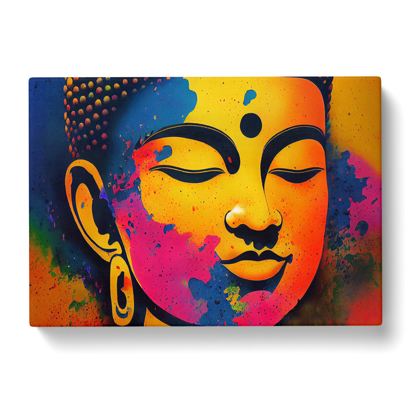 Colourful Buddha Vol.3 Abstract - Wrapped Canvas, 50cm H x 76cm W x 3cm D