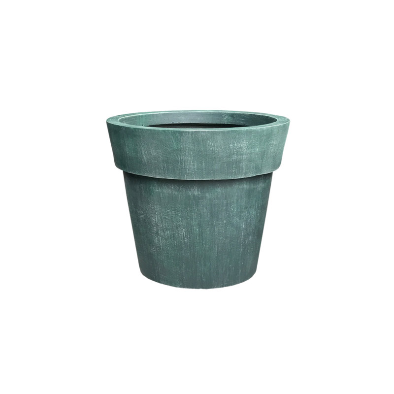 Pot à fleurs en béton Nikhil, H 11 po x l 13 po x P 13 po, Mousse