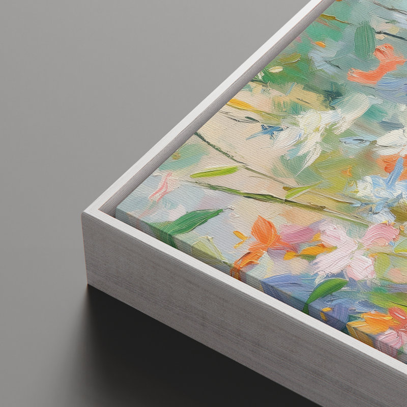 Vibrant Floral Field Contemporary Wall Decor 2 Pieces Framed Print Wall Art, 24" H x 16" W, White