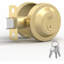 Mega Handles RONN Round Single Cylinder Deadbolt Lock | Modern Keyed Deadbolt for Exterior & Interior Doors | Reversible Handed with Adjustable Latch-112099346