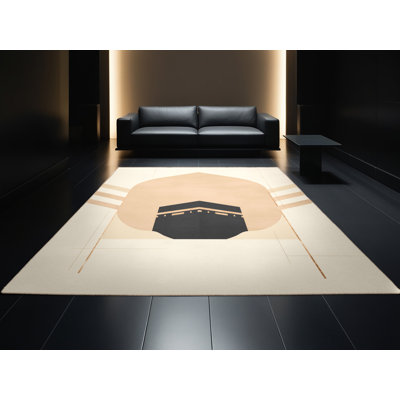 Tapis beige lavable à la machine Bates