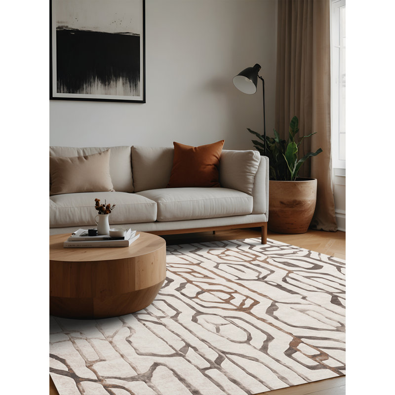 Machine Washable Gray Area Rug, Square 4'