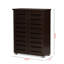 Adalwin Dark Brown Finish 2-Door Shoe Storage Cabinet, 38.34'' H X 29.95'' W X 13.1'' D