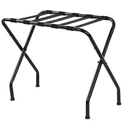 680×400×560mm Portable Metal Luggage Rack (black) - Durable Lightweight Foldable (or Fixed, If Non-foldable) For Home/hotel, Easy To Move
