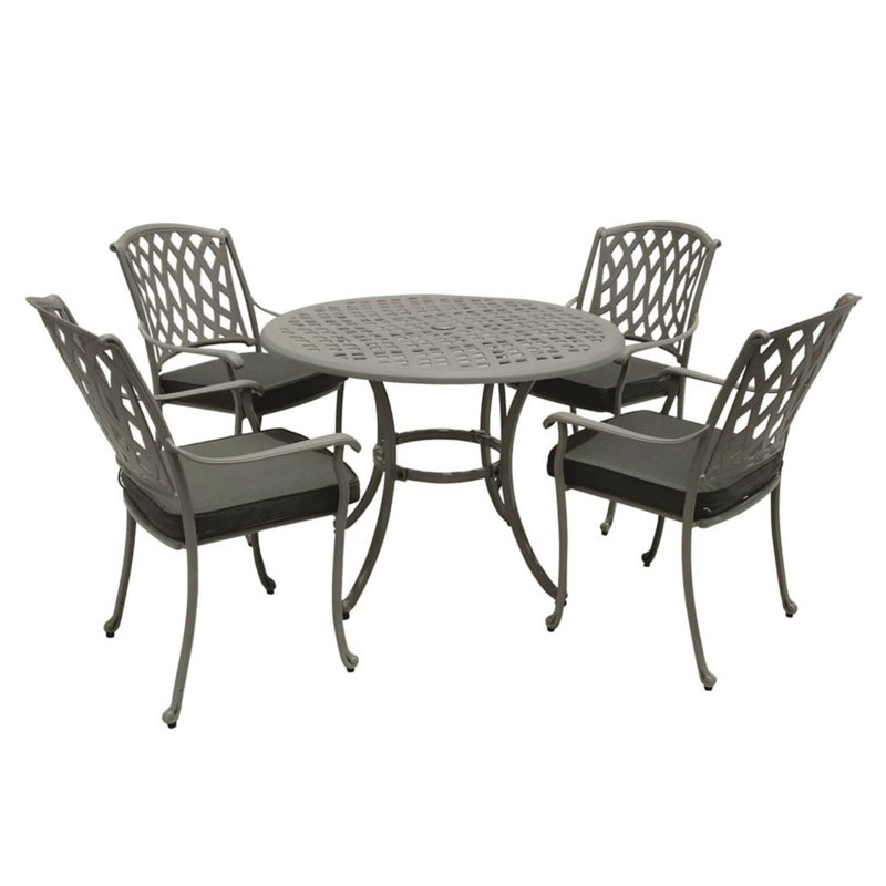 4 - Person Patio Dining Set with Round Table , Cushions Included