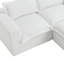 Canapé modulaire rembourré 3 pièces en chenille avec repose-pieds amovible - entièrement comprimé, aucun assemblage requis-1466675379