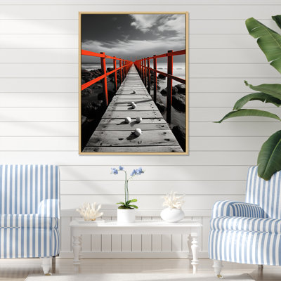 Beach Pier Perspect Black - Salon nautique et plage Wall Art