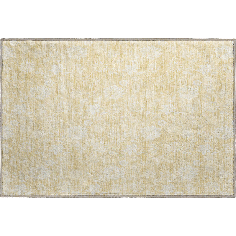 Premium Machine Washable Prisco Honey Rug, Rectangle 1'8" x 2'6"