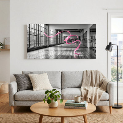 Ensemble de 1 tableau sur toile à ruban rose