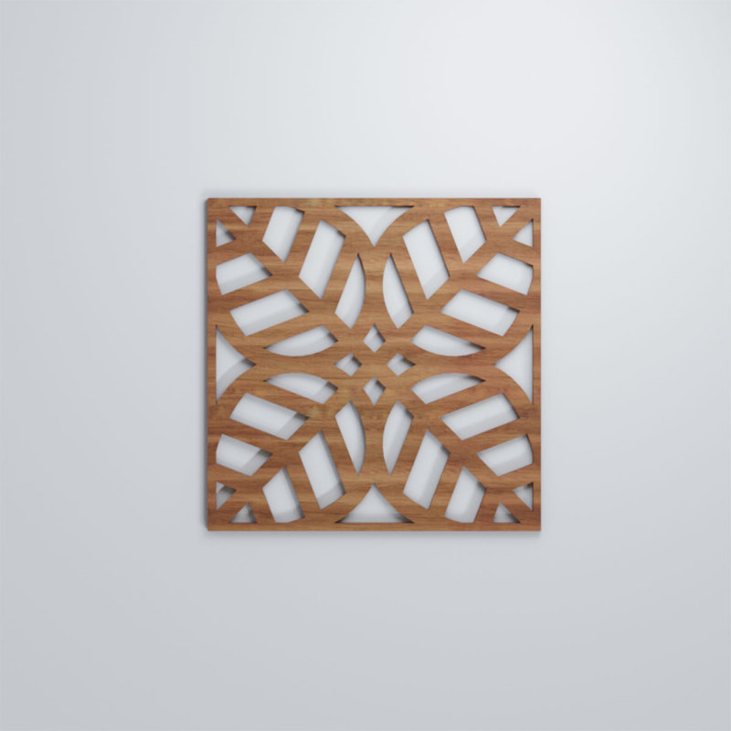 Panneaux muraux décoratifs en bois Garland, Noyer, H 11 3/8 po x l 11 3/8 po x P 3/8 po