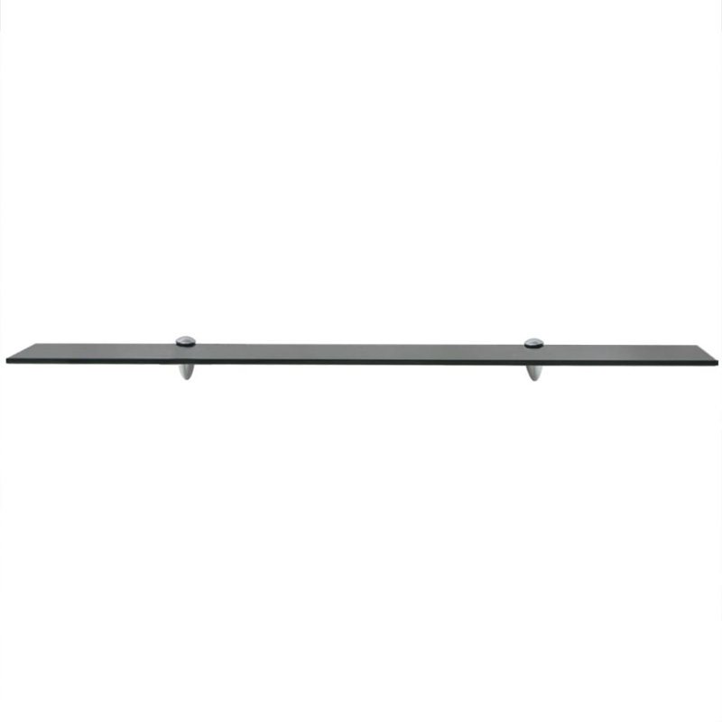 Glass Floating Shelf, Black, 0.8cm H x 100cm W x 10cm D
