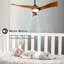 52 Inch Ceiling Fan With Dimmable 3 Colour Led Light 3 Solid Wood Blades Remote Control Reversible Dc Motor For Home-2069240729-2069240728