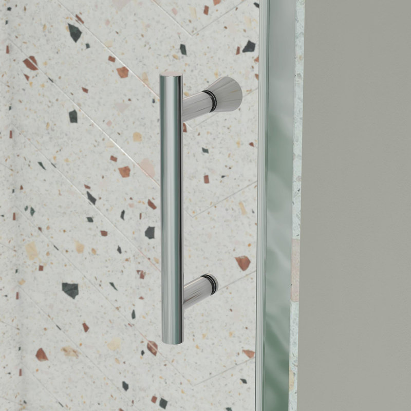 Swing Tempered Glass Shower Door, Chrome