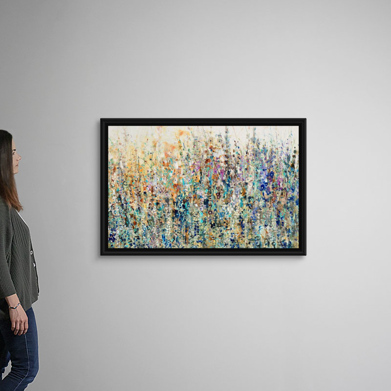 «Thicket Wildflowers» par Timothy O'Toole, reproduction d'art sur toile, Reproduction avec cadre flottant, Noir