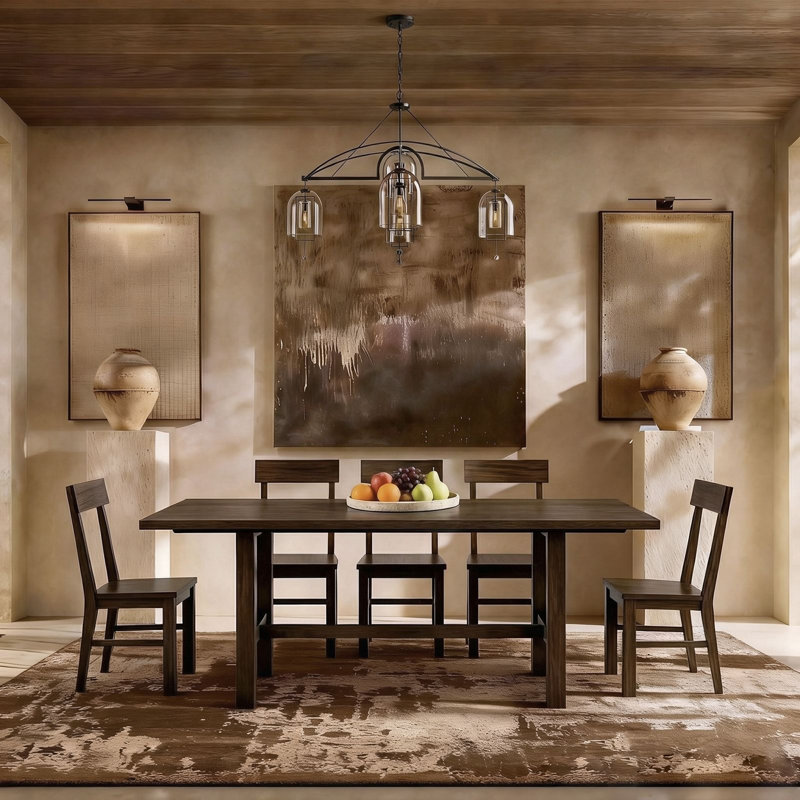 Ruiz Solid Wood Rectangular Dining Table, Walnut