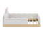Mignon lit plateforme tapissier simple avec coussins et sacs de rangement-1429896721