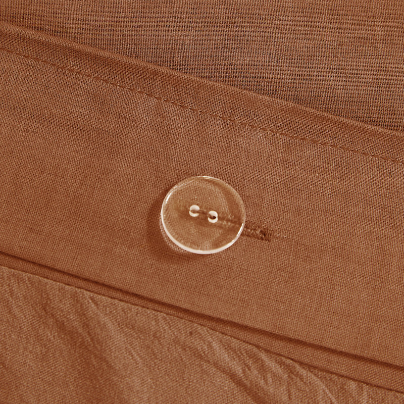 Rust Cotton Jacquard Full/Queen Duvet Cover Set with Shams and Pillows