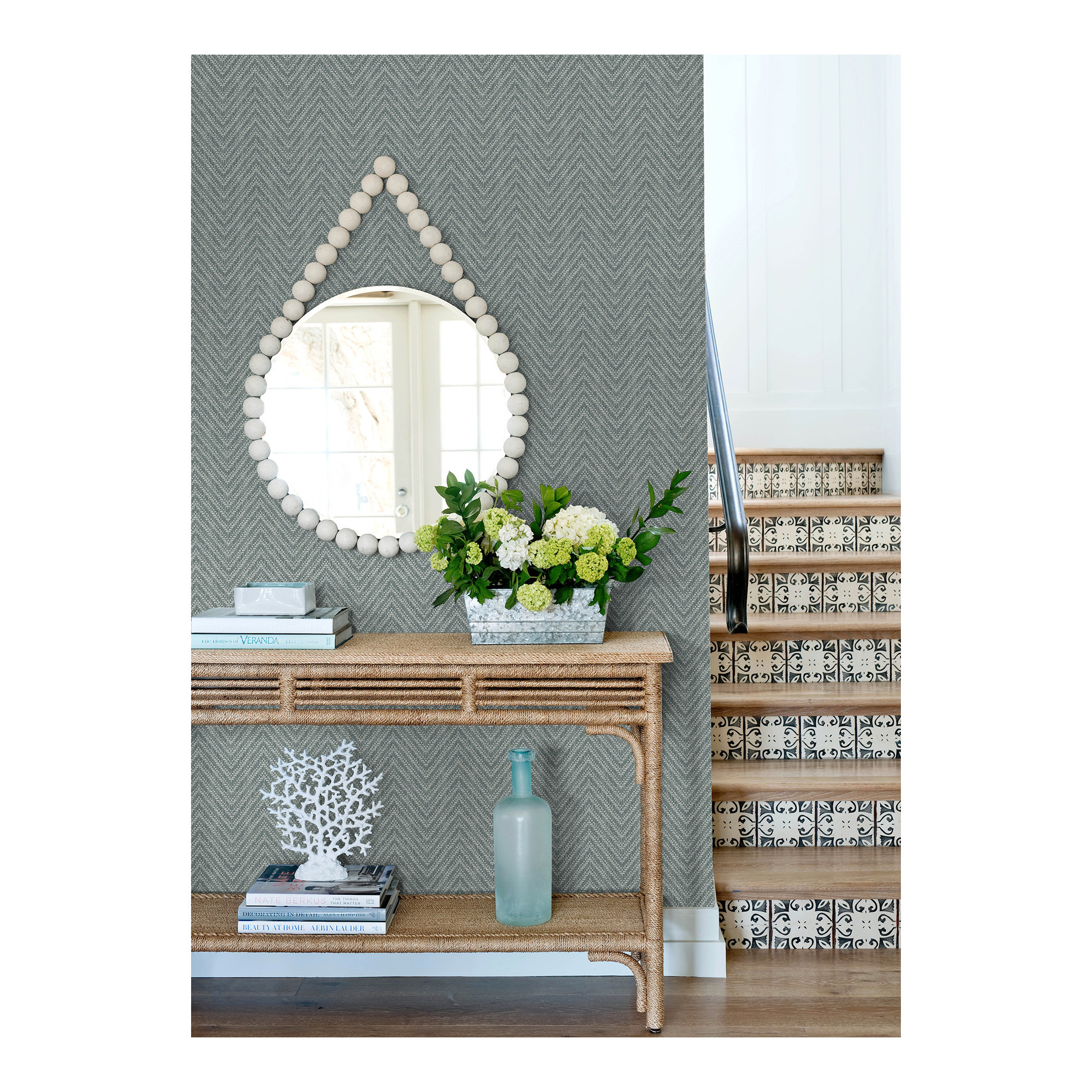 Ziggity Chevron Wallpaper, Blue