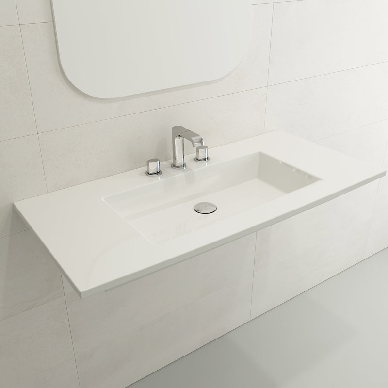 Ravenna Bathroom Sink, White, Single-Hole