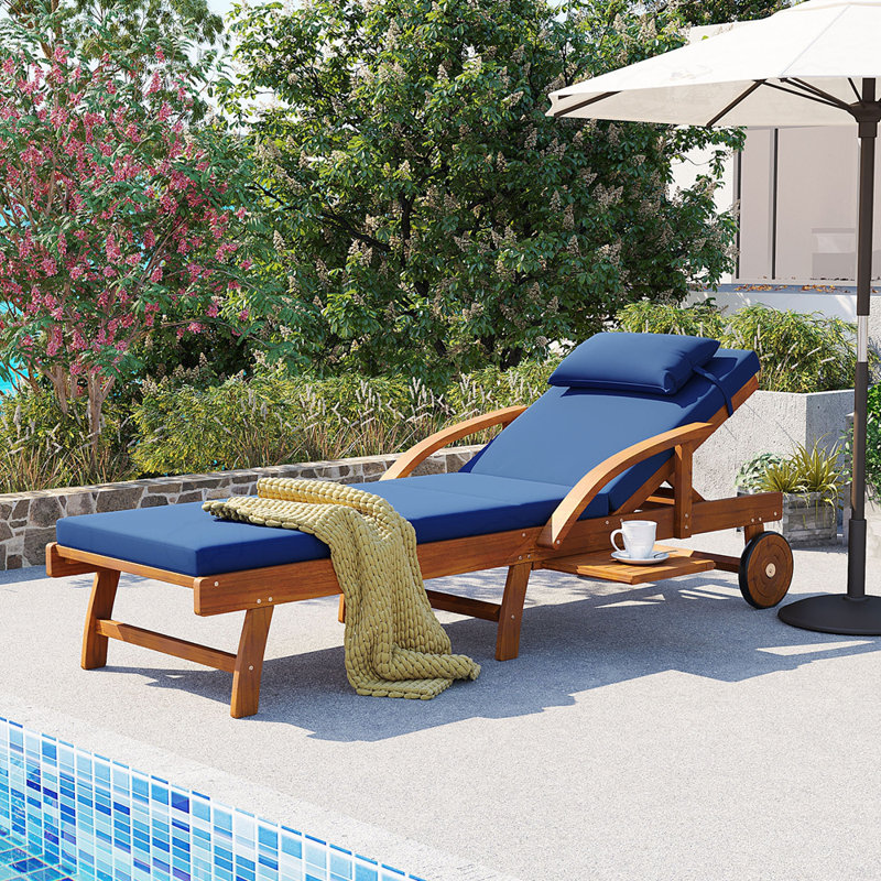 Chaises longues d'extérieur en bois d'acacia, Marine