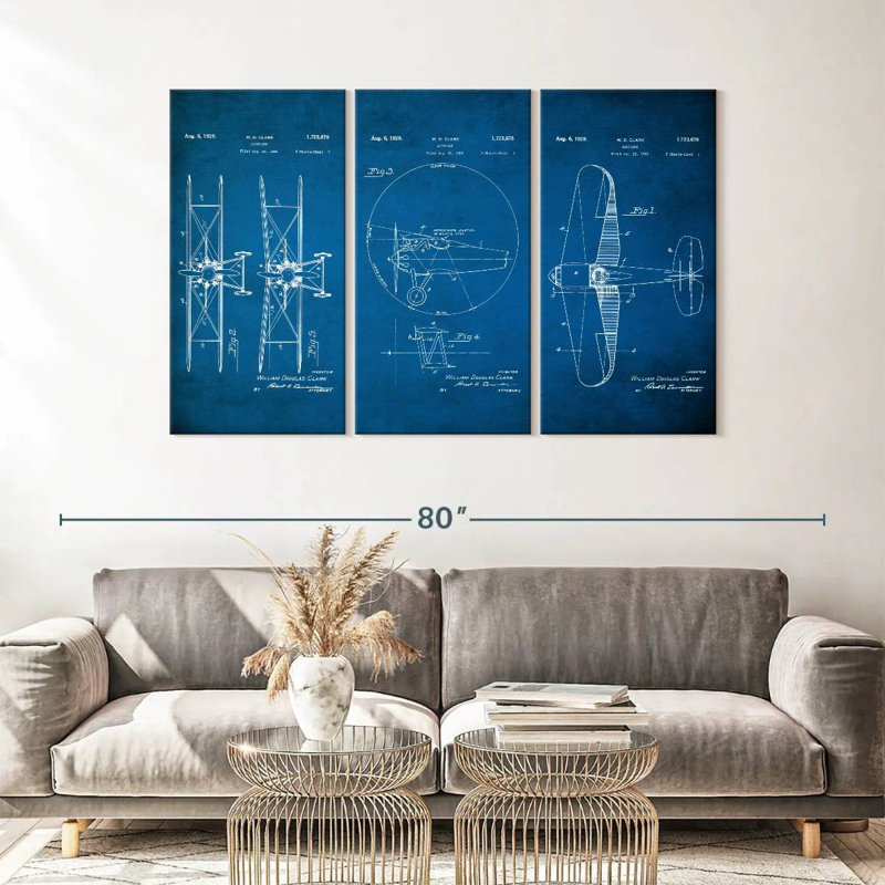 Avion, impression sur toile, H 57 po x l 36 po x P 1,25 po