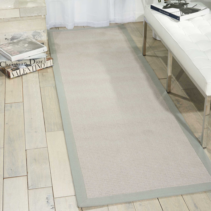 Tapis gris en laine touffeté à la machine Monchel, Tapis de couloir 2 pi 6 po x 8 pi
