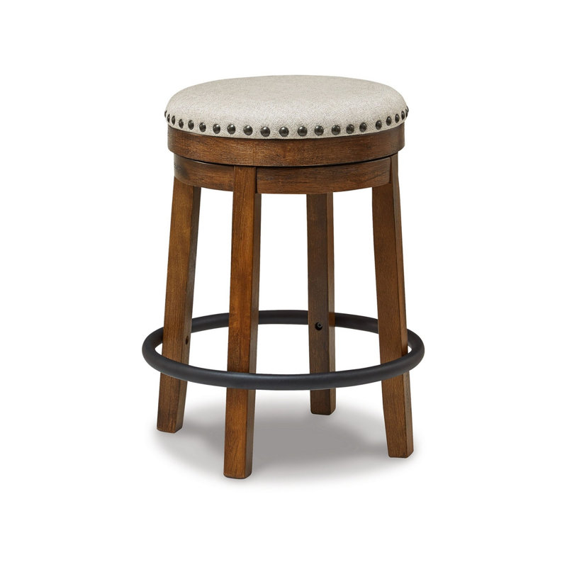 Tabouret de bar et de comptoir Boblitt, Tabouret de comptoir (siège d'une hauteur de 24 p, Brun, Beige