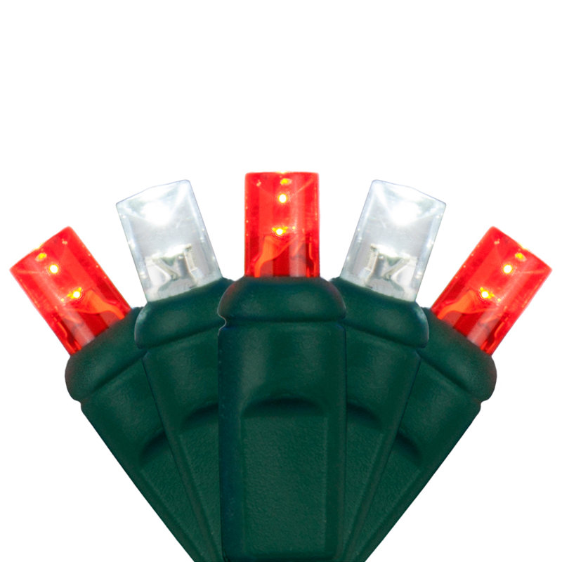 70 Light Christmas LED String Lights, Red/Cool White