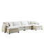 Velours côtelé beige 4 places avec repose-pieds - Surdimensionné rembourré amovible confortable pour chambre à coucher, chameau