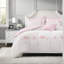 Ensemble de literie rose pour lit double/queen, couette en microfibre à motif floral et nœud papillon pour chambre à coucher