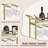  2-Tier Bar Cart with Wine Rack and Glass Holder Rolling Serving Cart for Kitchen
