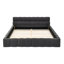 Grand cadre de lit tapissier grand avec tissu épais, lit plateforme grand format en chenille avec tête de lit et structure solide. Aucun sommier tapissier requis, gris foncé (68 po x 86,5 po x 23,5 po)-633138800