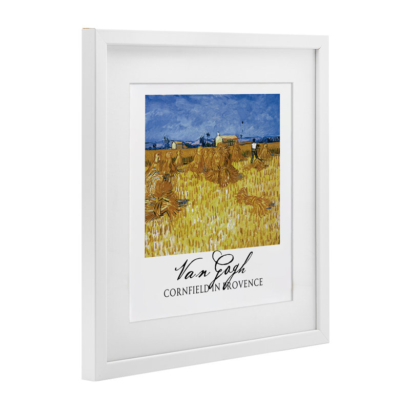 «Van Gogh Cornfield Provence», reproduction encadrée sous verre, design par Vintage Hustle, H 13 po x l 13 po