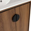 Meuble-lavabo moderne avec lavabo supérieur simple et 2 portes à fermeture douce