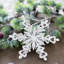 Cintre en fer en forme de flocon de neige avec boules suspendues décoratives, ensemble de 6 décorations pour fêtes et arbre de Noël
