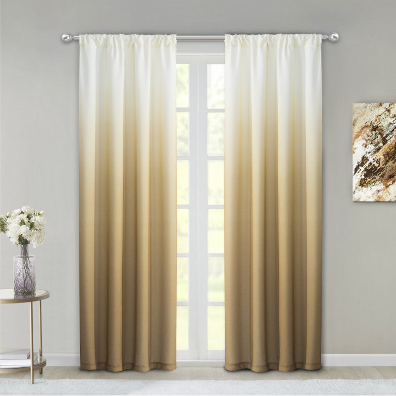 84" Gold Ombre Shades Window Panels, 38" W x 84" L