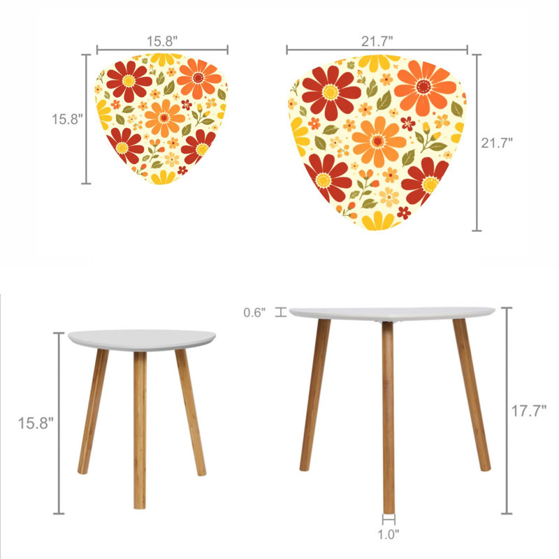 Ensemble de 2 tables basses gigognes Triangle